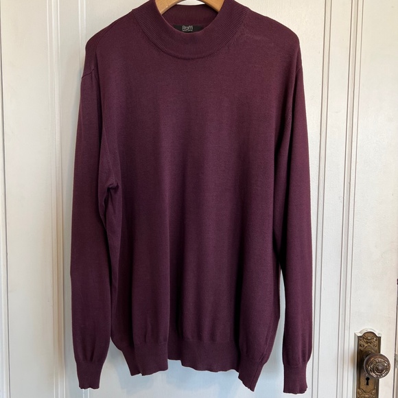 Men's RAFFI LINEA UOMO Burgundy Mock Turtleneck Sweater Size XL - Picture 1 of 4